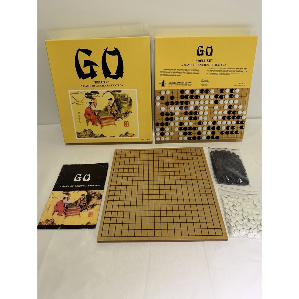 GO Deluxe - Chinese Strategy Puzzle Wood - Stones - Hansen Board Game Complete